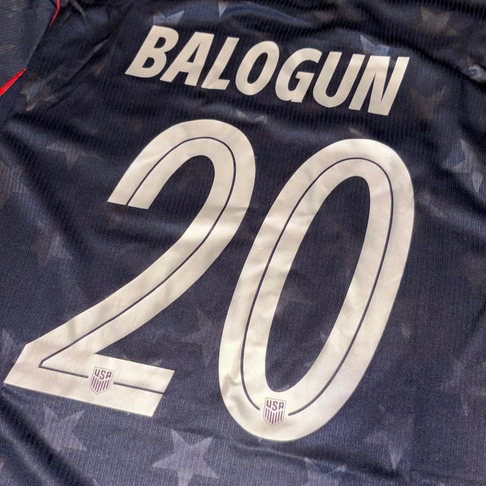 Nike USMNT Balogun 20 Away Soccer Jersey Navy Blue Star Mens Size L *Runs Small